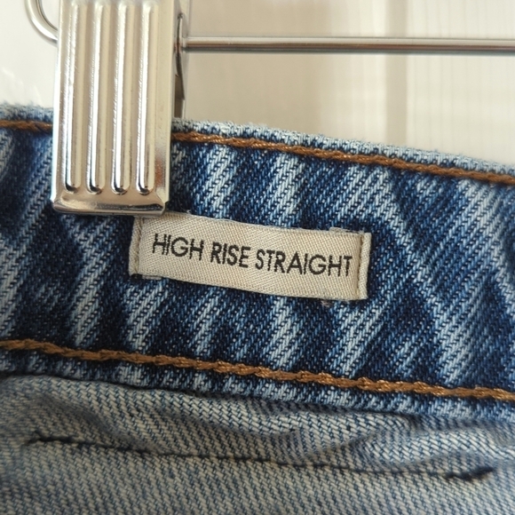 Calvin Klein Jeans Retro Medium Wash High Rise Distressed Straight Leg Jeans 30 - Picture 9 of 16